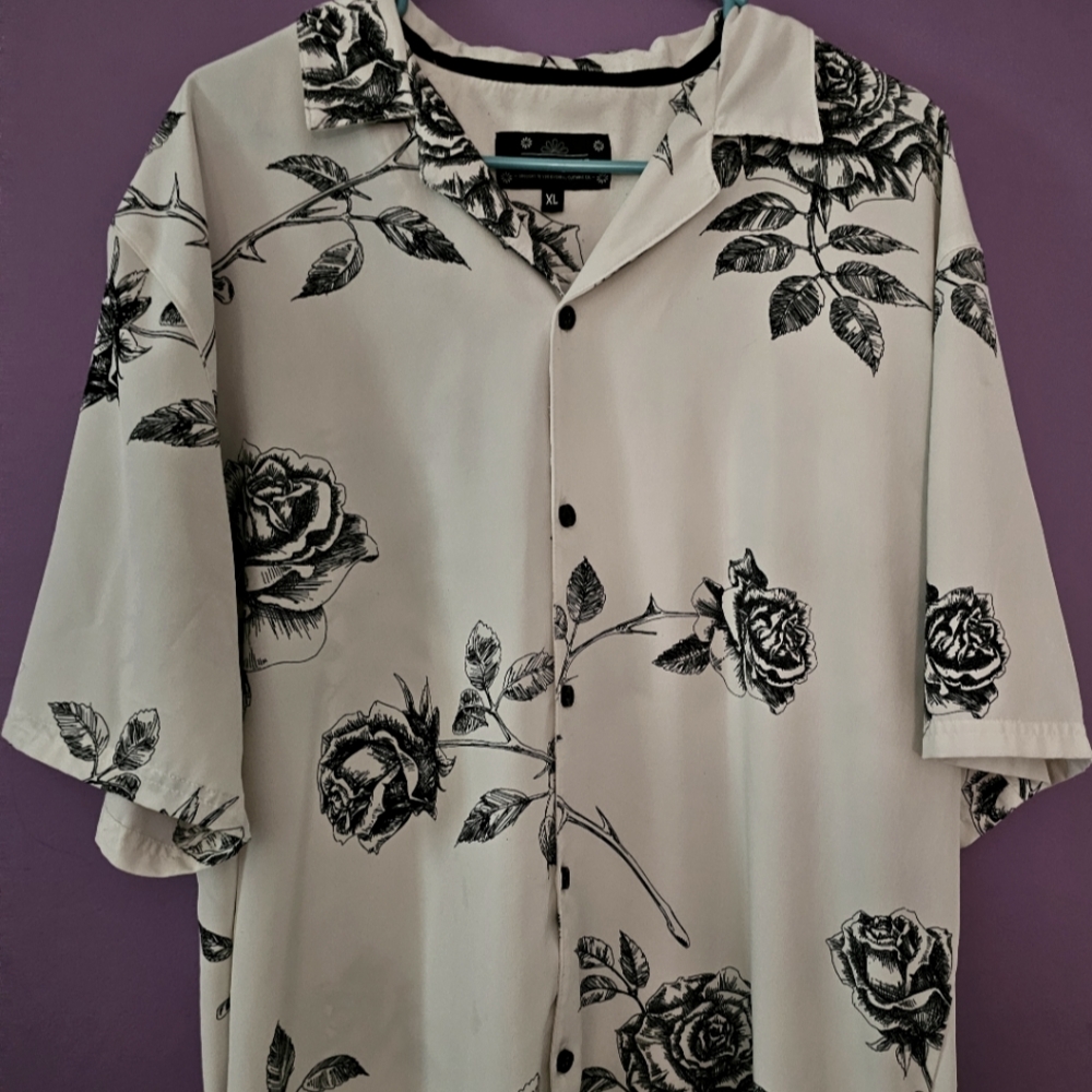 Mens Good Vibes Button-down